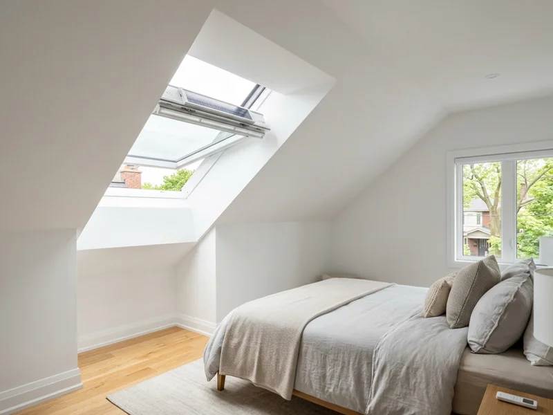 Fixed Velux upgraded to a solar VSS in a master bedroom