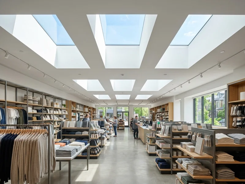 Retail store aisles under new replacement skylights