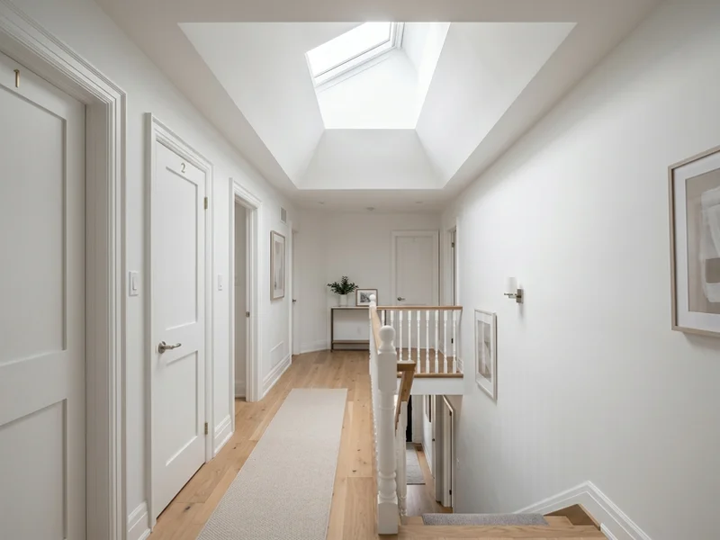 North York upstairs hallway lit by a Fakro FTT skylight